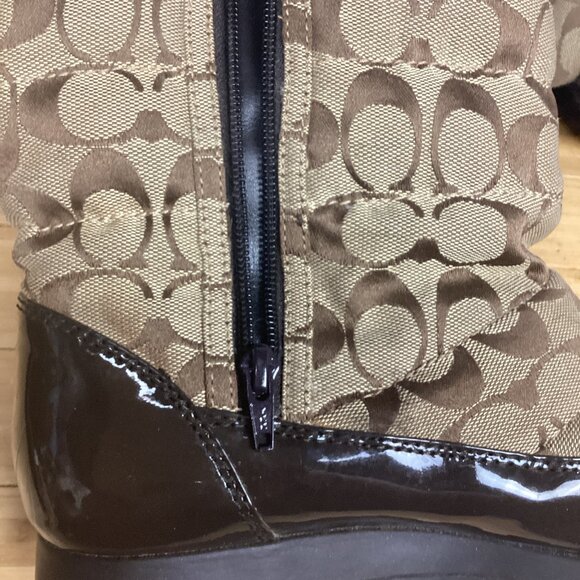 Coach Joyous Brown Signature Print Snow Boots 9.5 - Picture 8 of 9